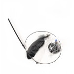 Cat Teaser Wand with Ring & Feather Attachment Set
