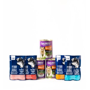 Kitten Wet Food Combo Felix Pouches and Optimax Cans