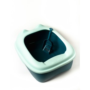 Large Comfort Plus Semi Closed Cat Litter Box with Scoop