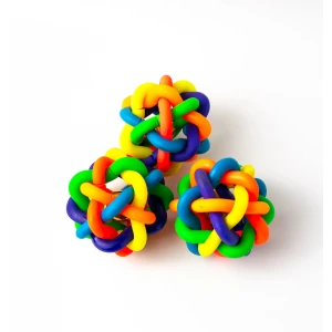 Dog Colorful Rubber Chew with Bell - Small
