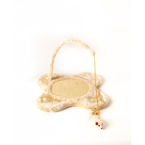 Interactive Cat Scratch Board with Hanging Mouse Toy